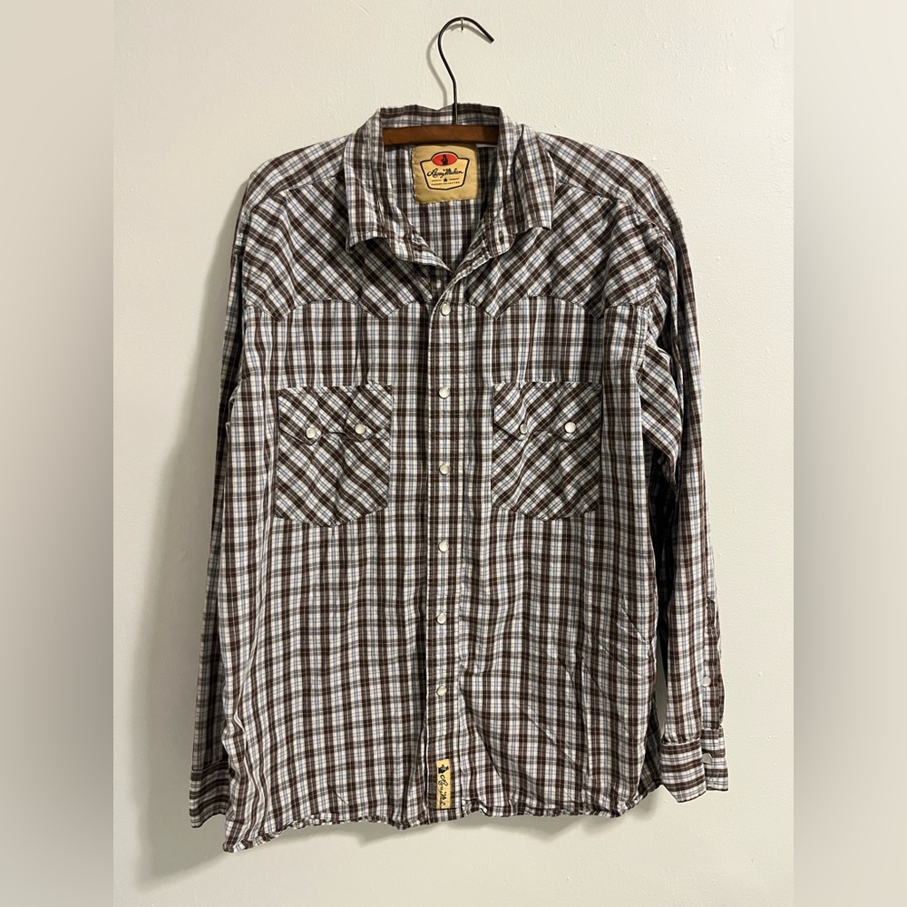 Larry Mahan Shirt Mens Large Diamond Pearl Snap Western Cowboy Collection